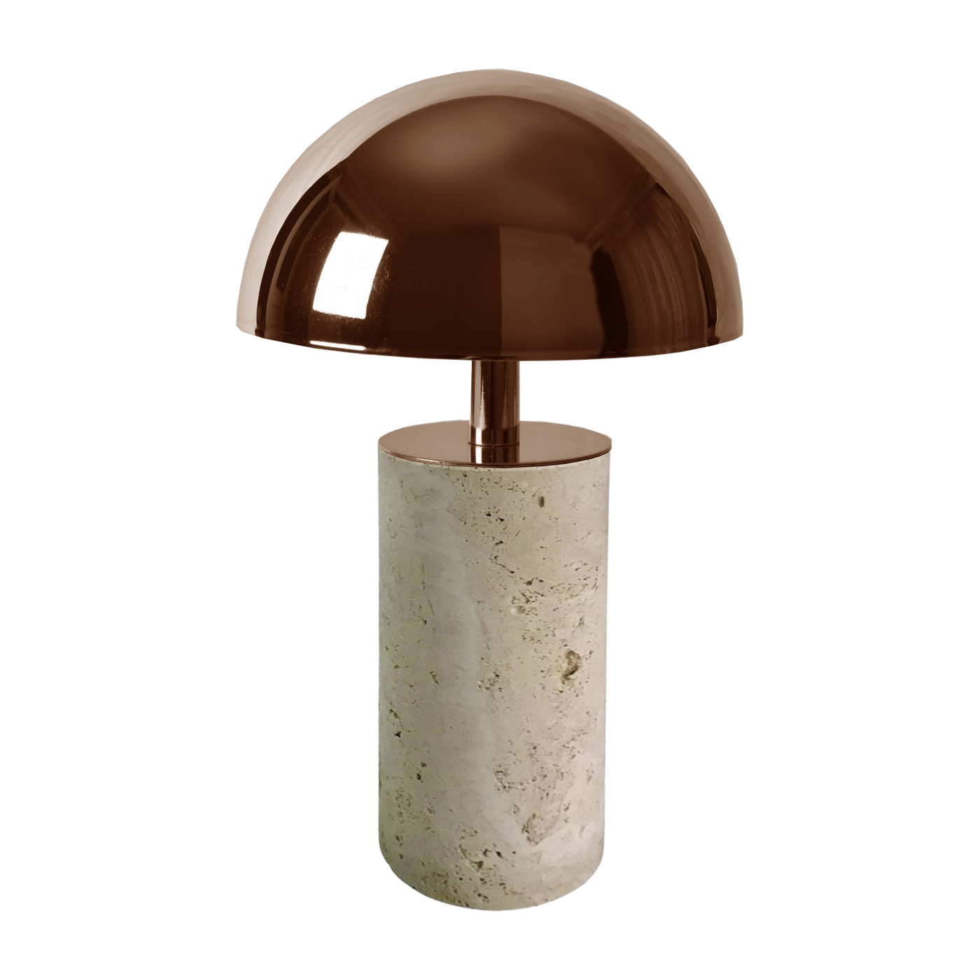 Travertine floor lamp, copper shade 15x27cm Adei - Baccaris