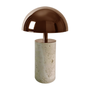 Travertine floor lamp, copper shade 15x27cm Adei - Baccaris