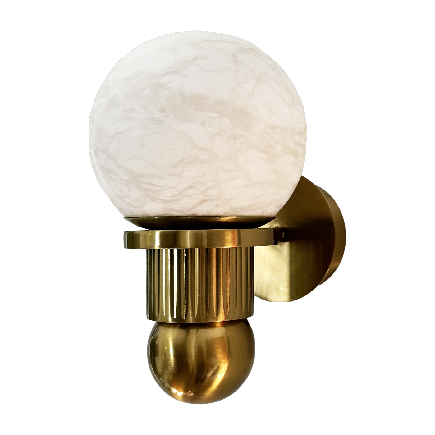 White brass and jade wall lamp 10x17cm Bilbo - Baccaris