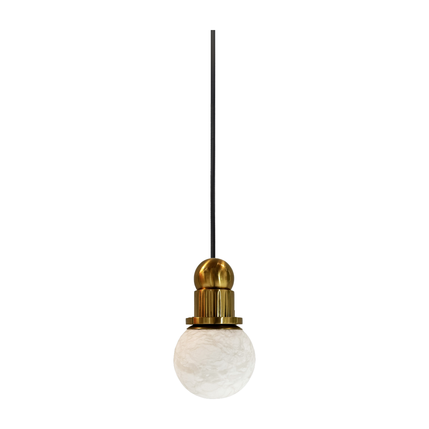 Bilbo 10x17cm brass and white jade pendant lamp - Baccaris
