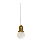 jade Bilbo, lampada a sospensione in ottone e bianco 10x17cm - Baccaris