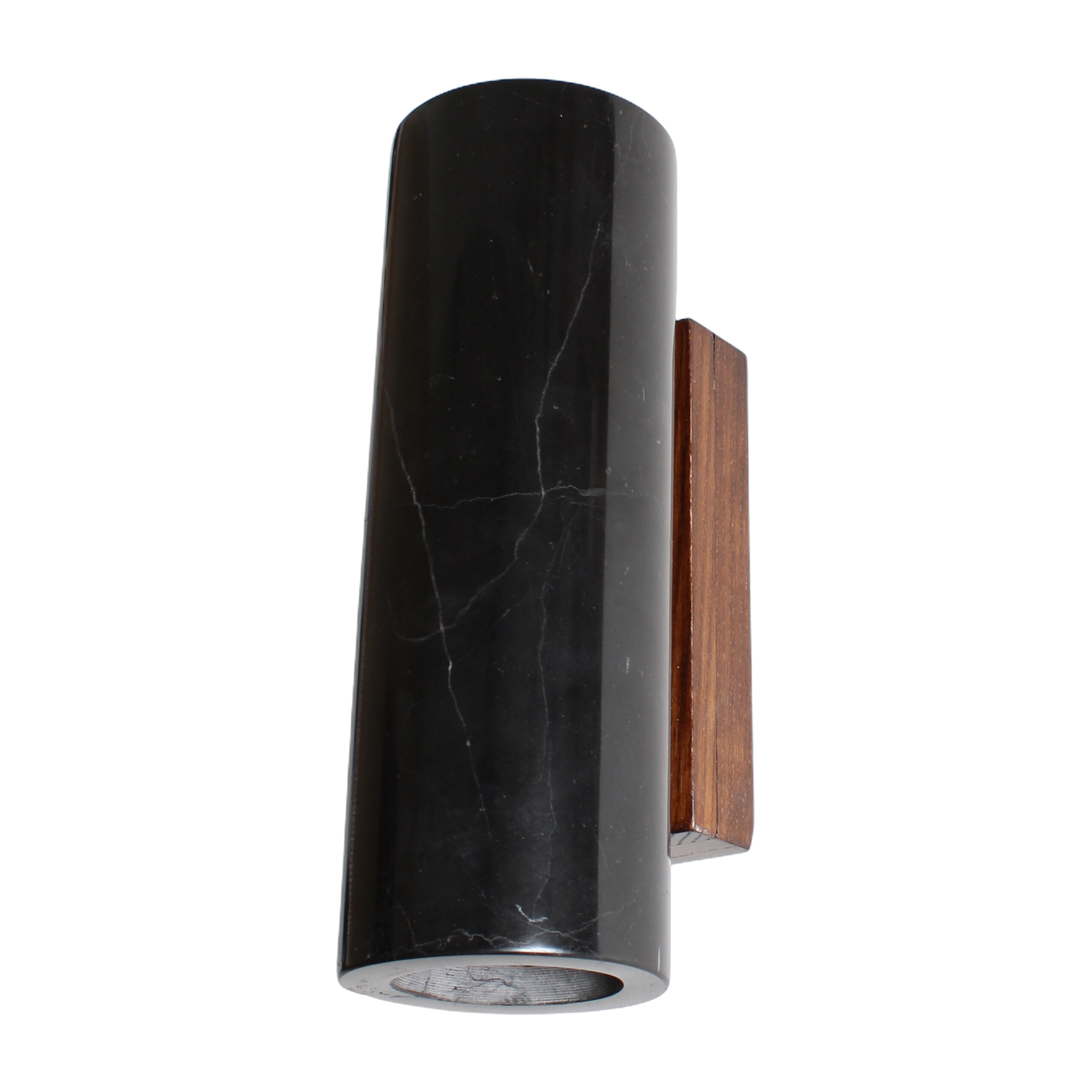 Black tubular wall light marbre 8x25cm Kali - Baccaris