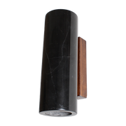 Black tubular wall light marbre 8x25cm Kali - Baccaris