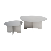 Table basse gigogne en acier inoxydable mat 1.0 Double Shape - Koge Design