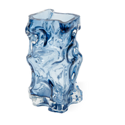 Vase aus recyceltem Glas blau 16x15x29cm Ice -. Pols Potten