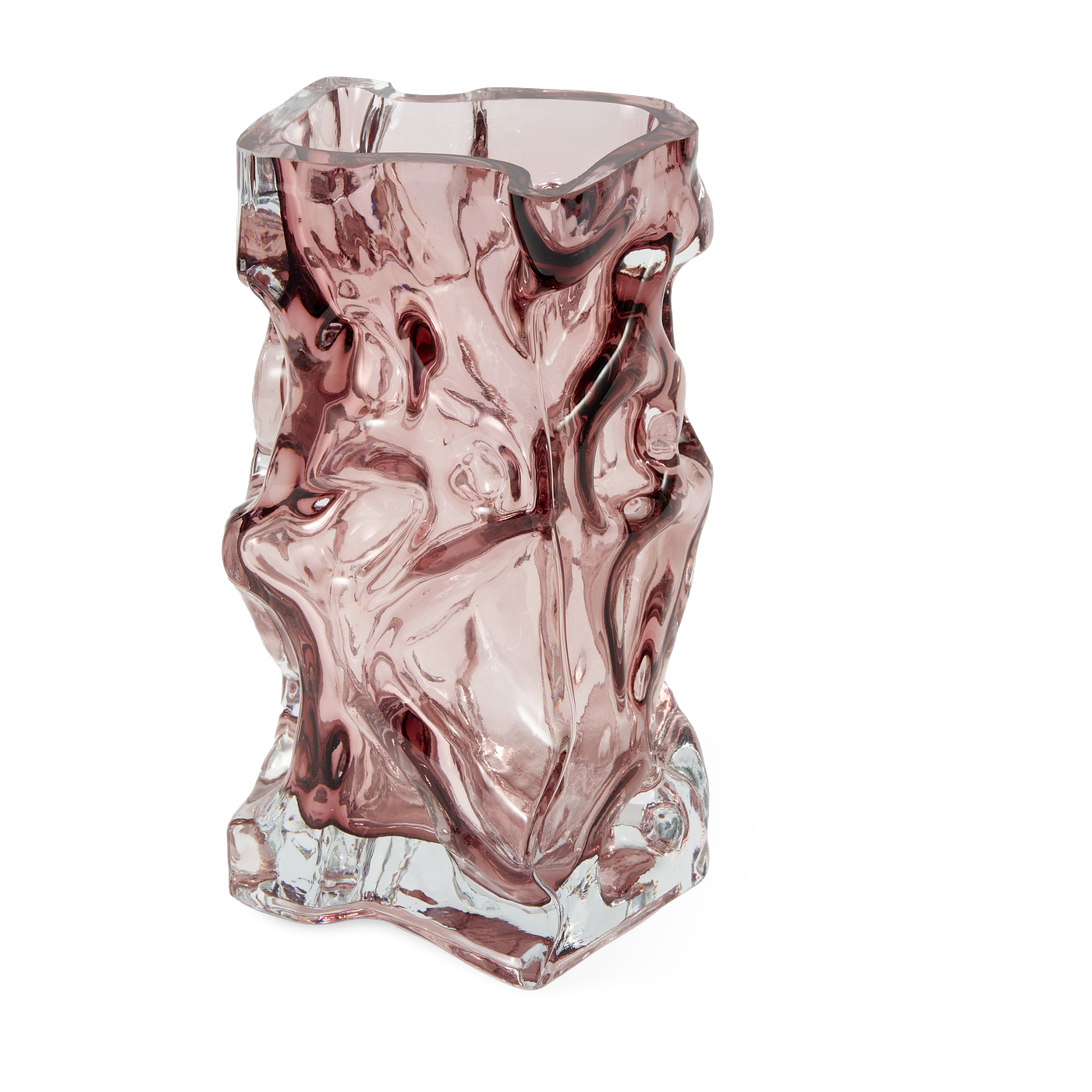 Vase in pink recycled glass 16x15x29cm Ice - Pols Potten