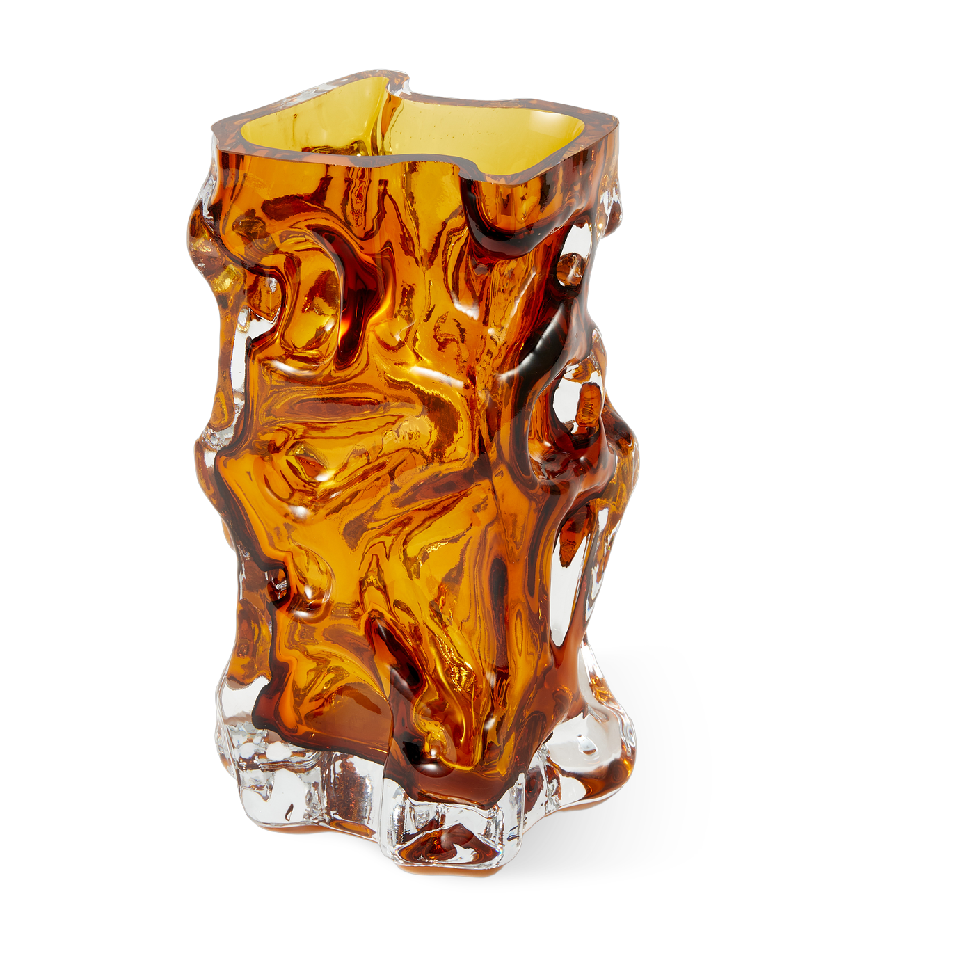 Vase recycled glass orange 16x15x29cm Ice - Pols Potten