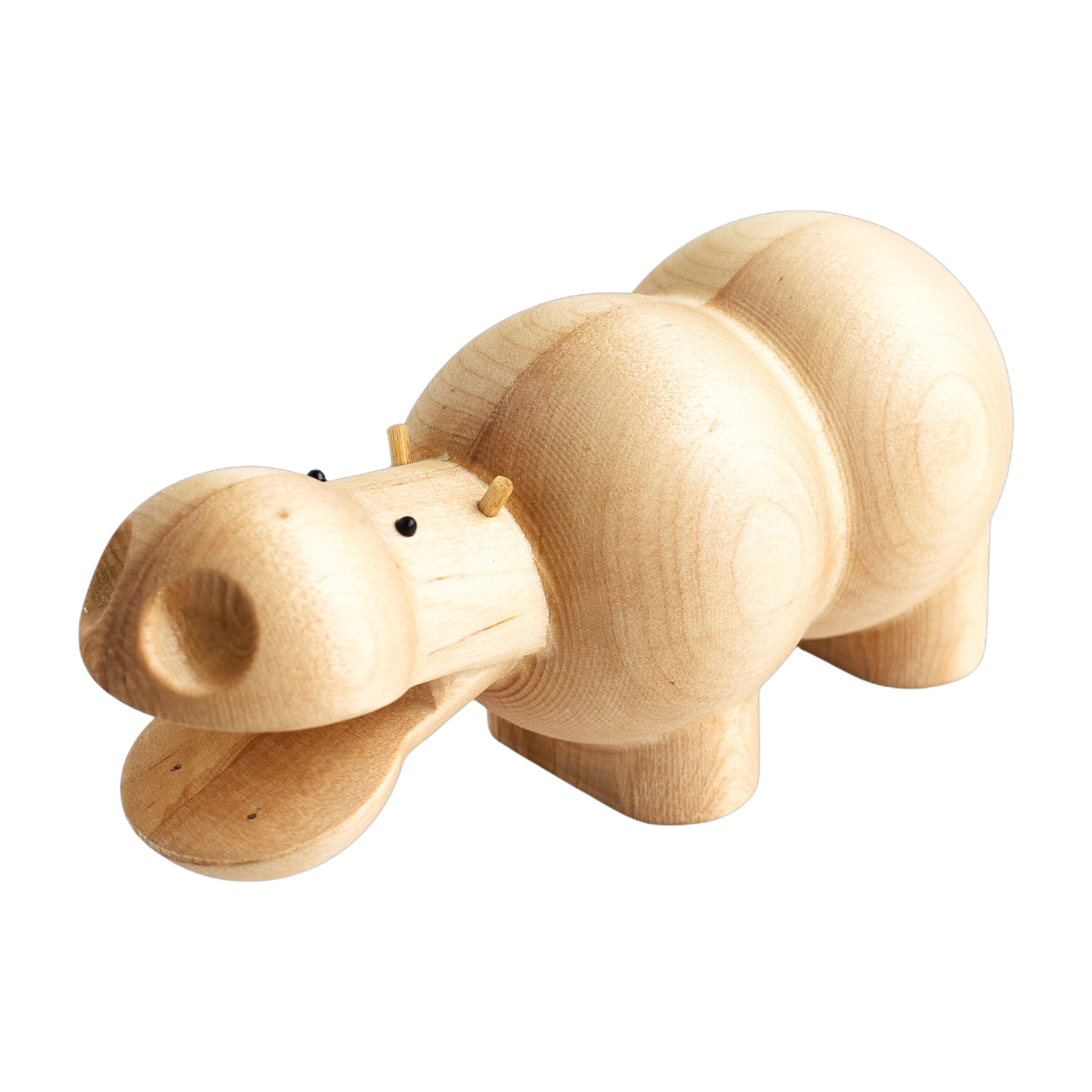 Figurina di ippopotamo in betulla naturale I Piccolini - EMKO
