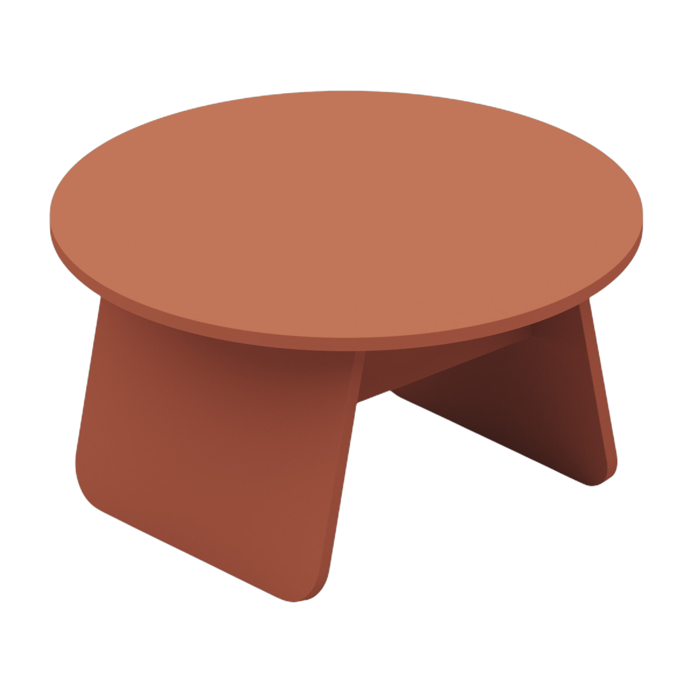 Table basse ronde en bois de chêne terracotta 71x38cm Momoko - EMKO