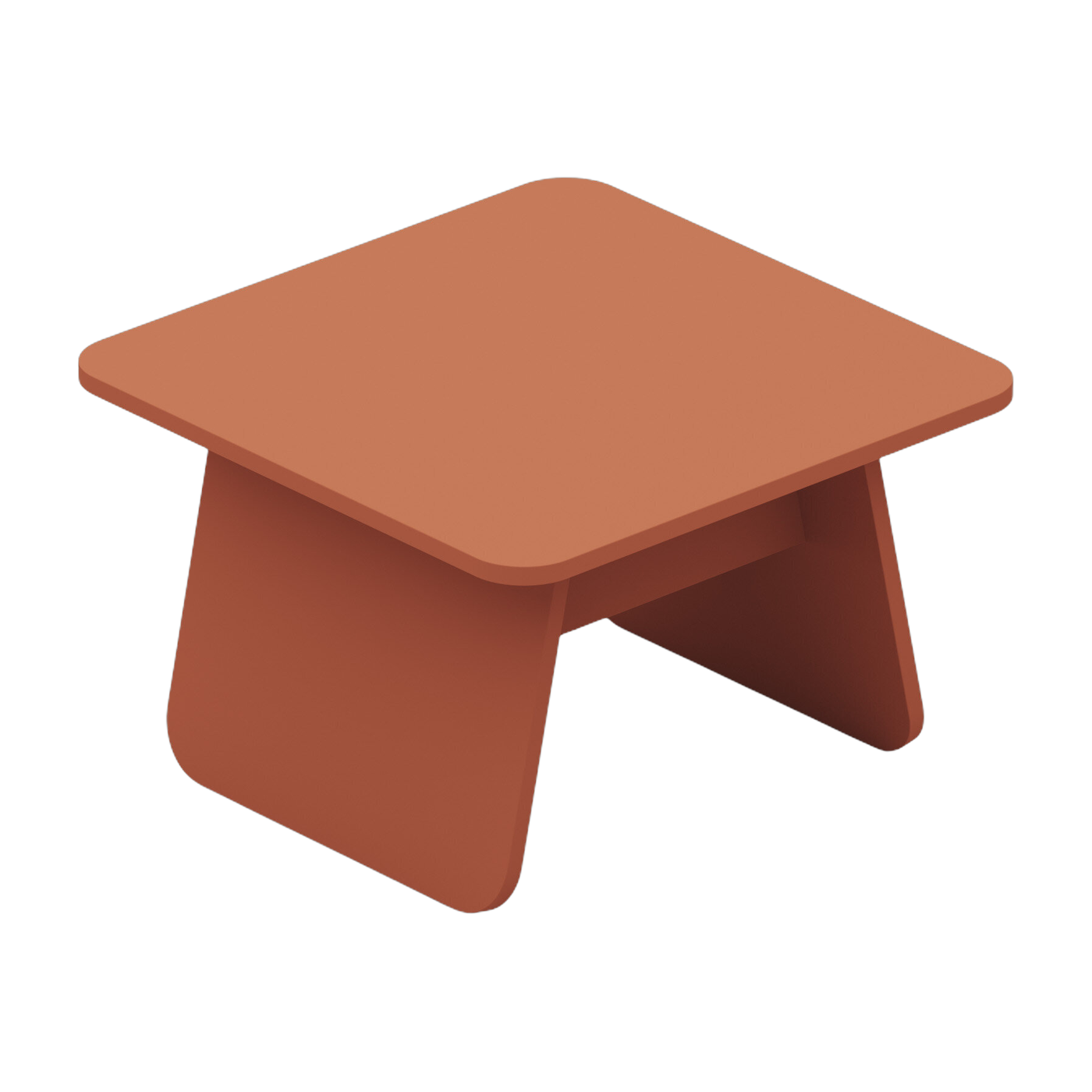 Square coffee table in terracotta oak 60x60x38cm Momoko - EMKO