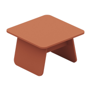 Square coffee table in terracotta oak 60x60x38cm Momoko - EMKO