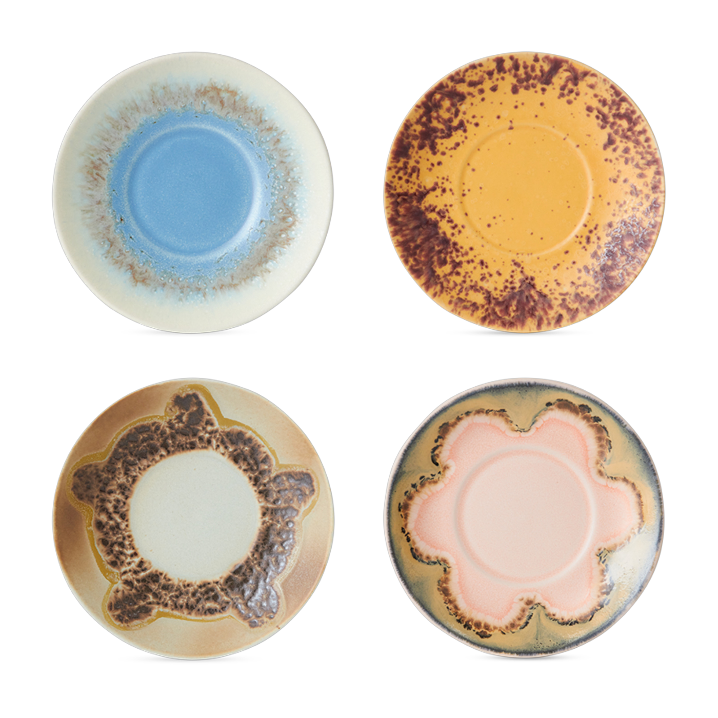 4 platillos de gres multicolor 11, 5cm Ocean - HKLIVING