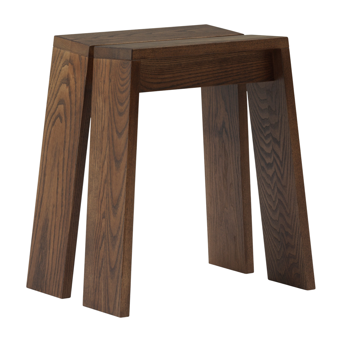 Sgabello in legno di frassino tinto marrone 46cm Let - Normann Copenhagen
