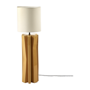 Yellow ceramic lamp and white linen shade 25x25x82cm Yucca 3 - Serax