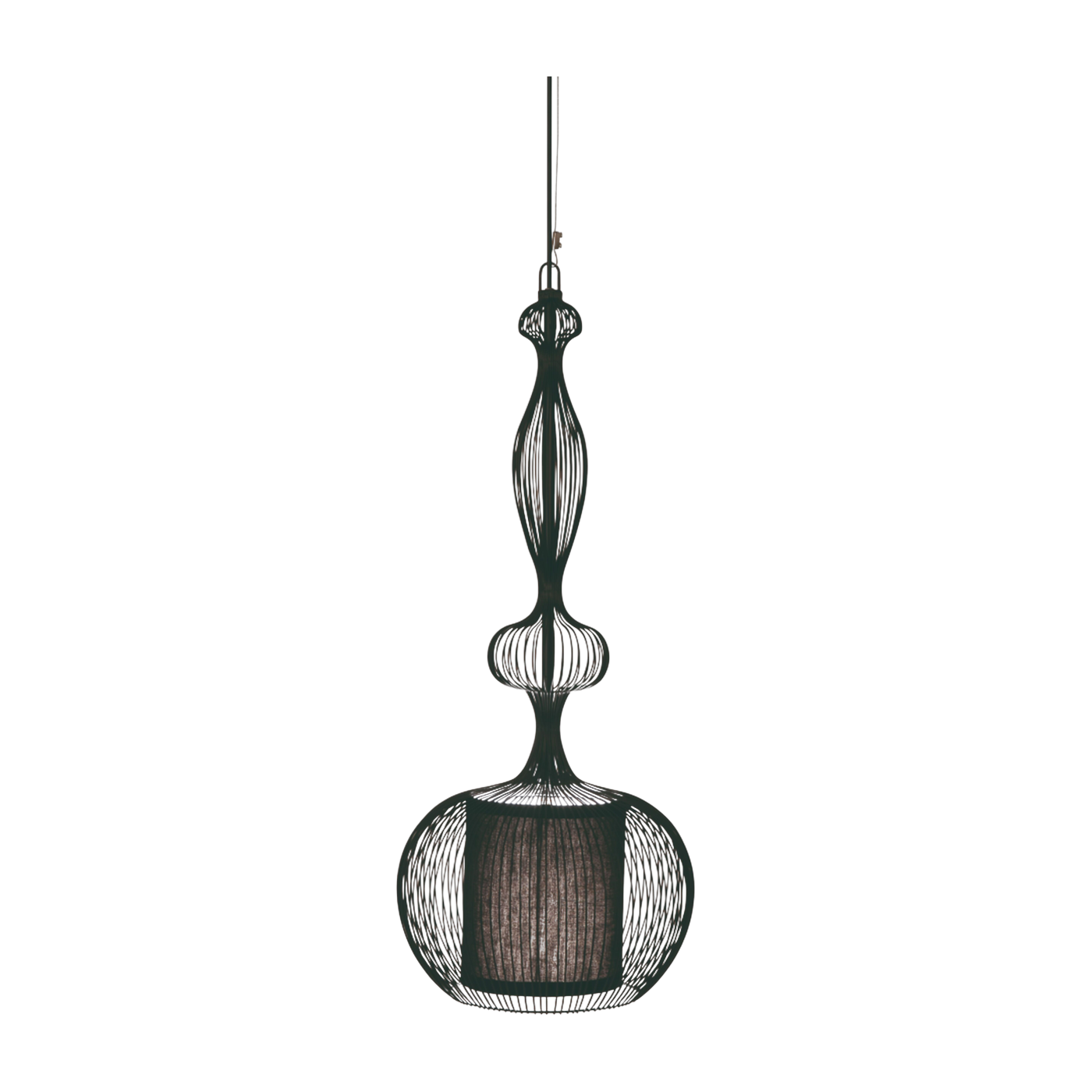 Black metal pendant 21x64cm Impératrice - Forestier