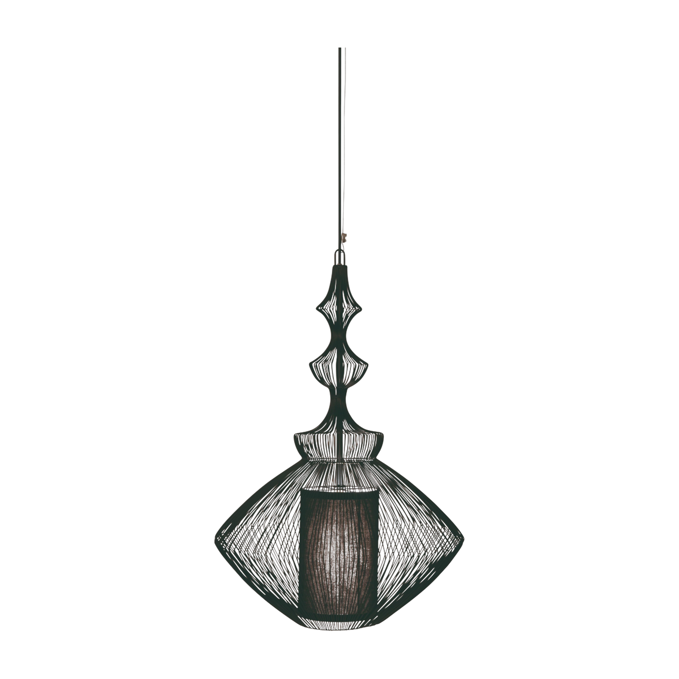 Black metal pendant lamp 36cm Opium - Forestier