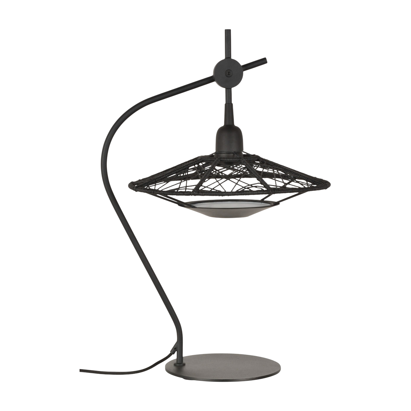 Lampe tissage en coton et bambou noir 58cm Carpa - Forestier