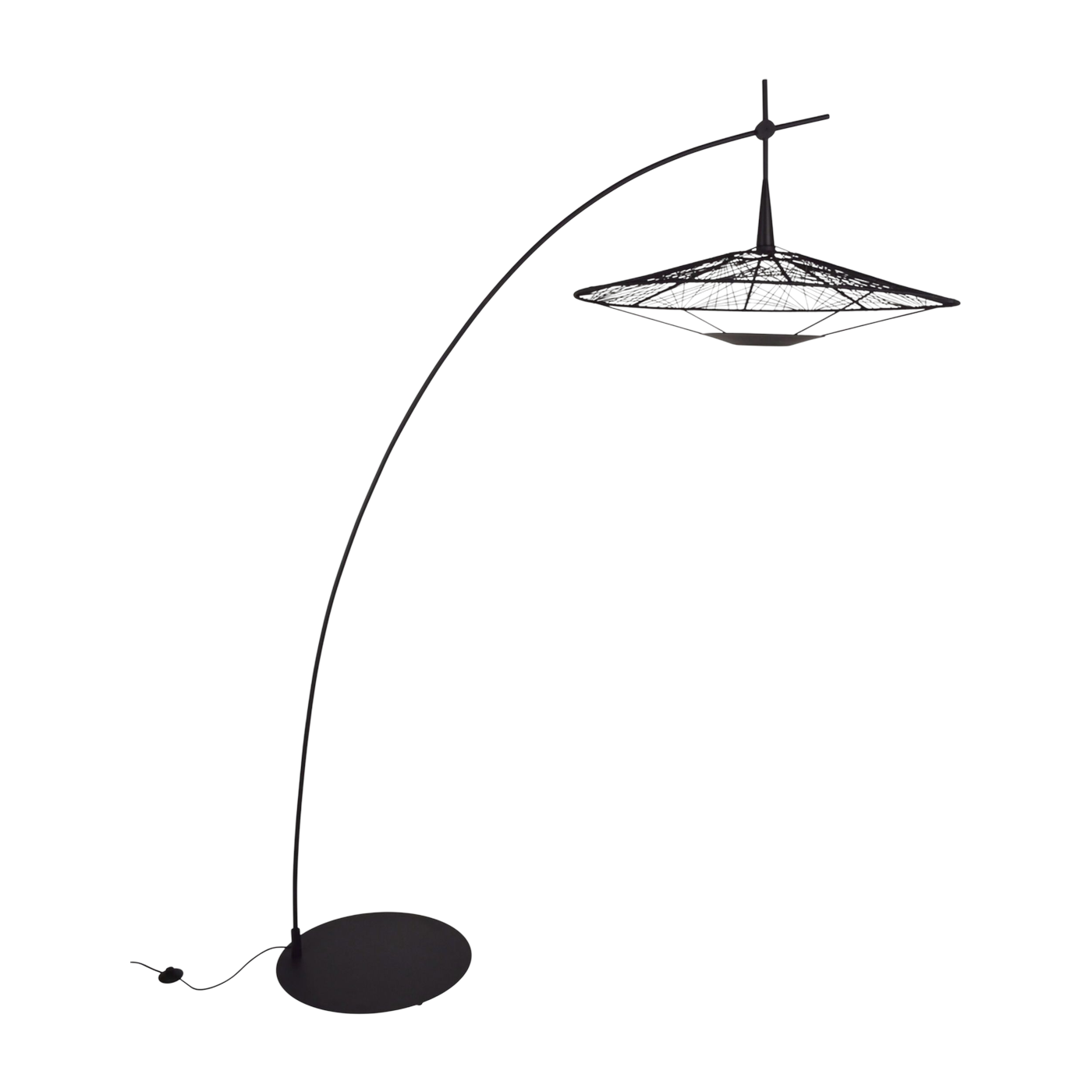 Lampadaire tissage en coton et bambou noir 240cm Carpa - Forestier