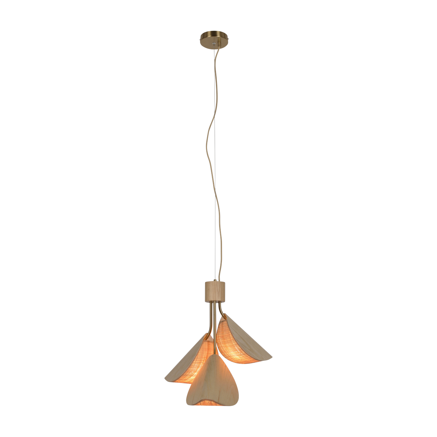 Lys 50cm natural wood pendant - Forestier