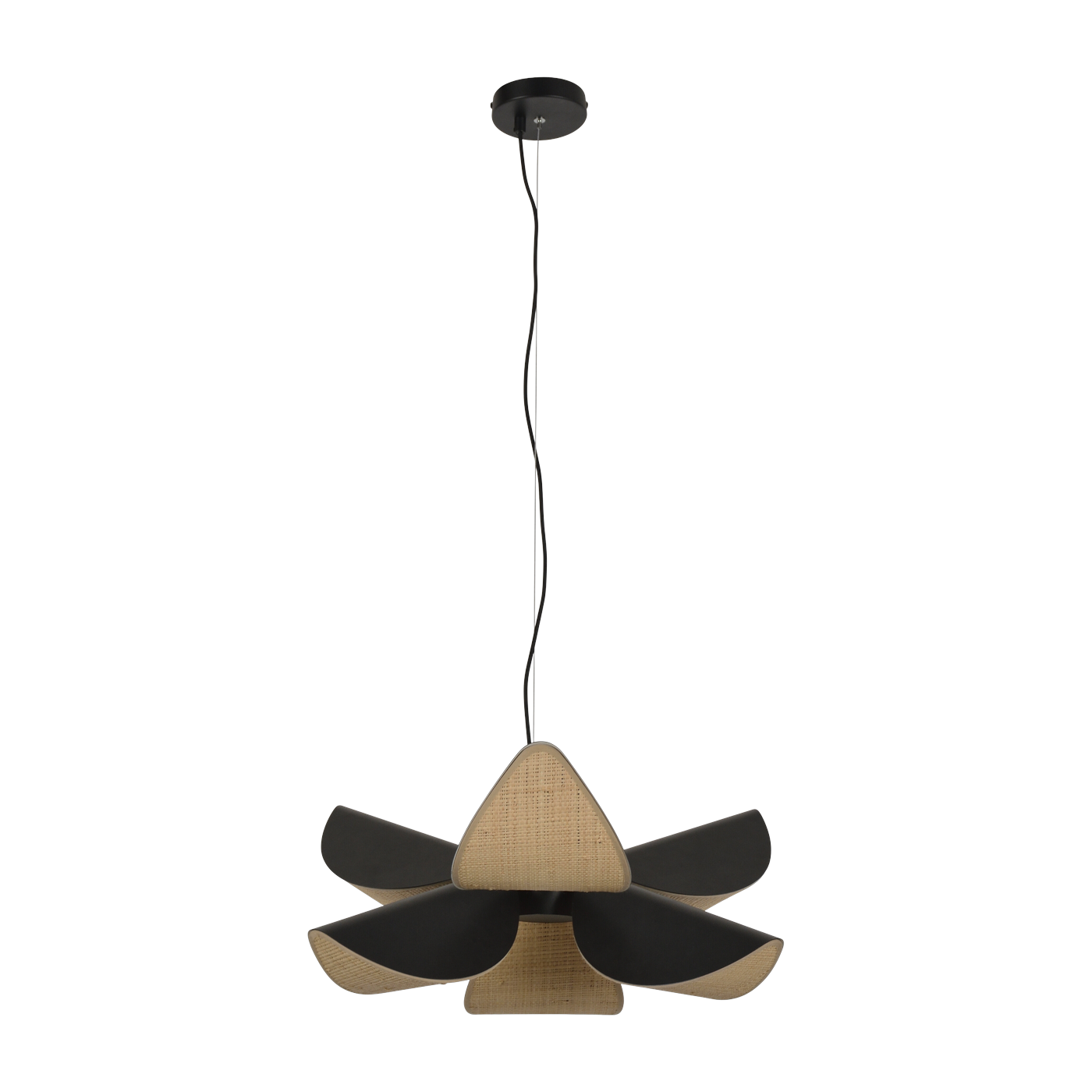 Lys 60cm black wooden pendant - Forestier