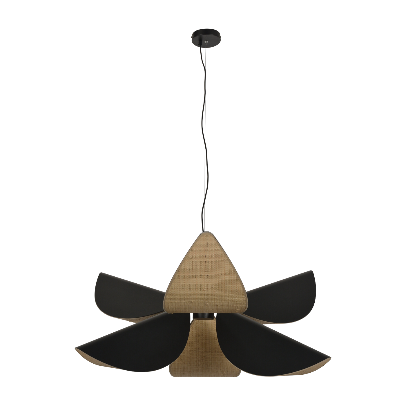 Lys 100cm black wooden pendant - Forestier