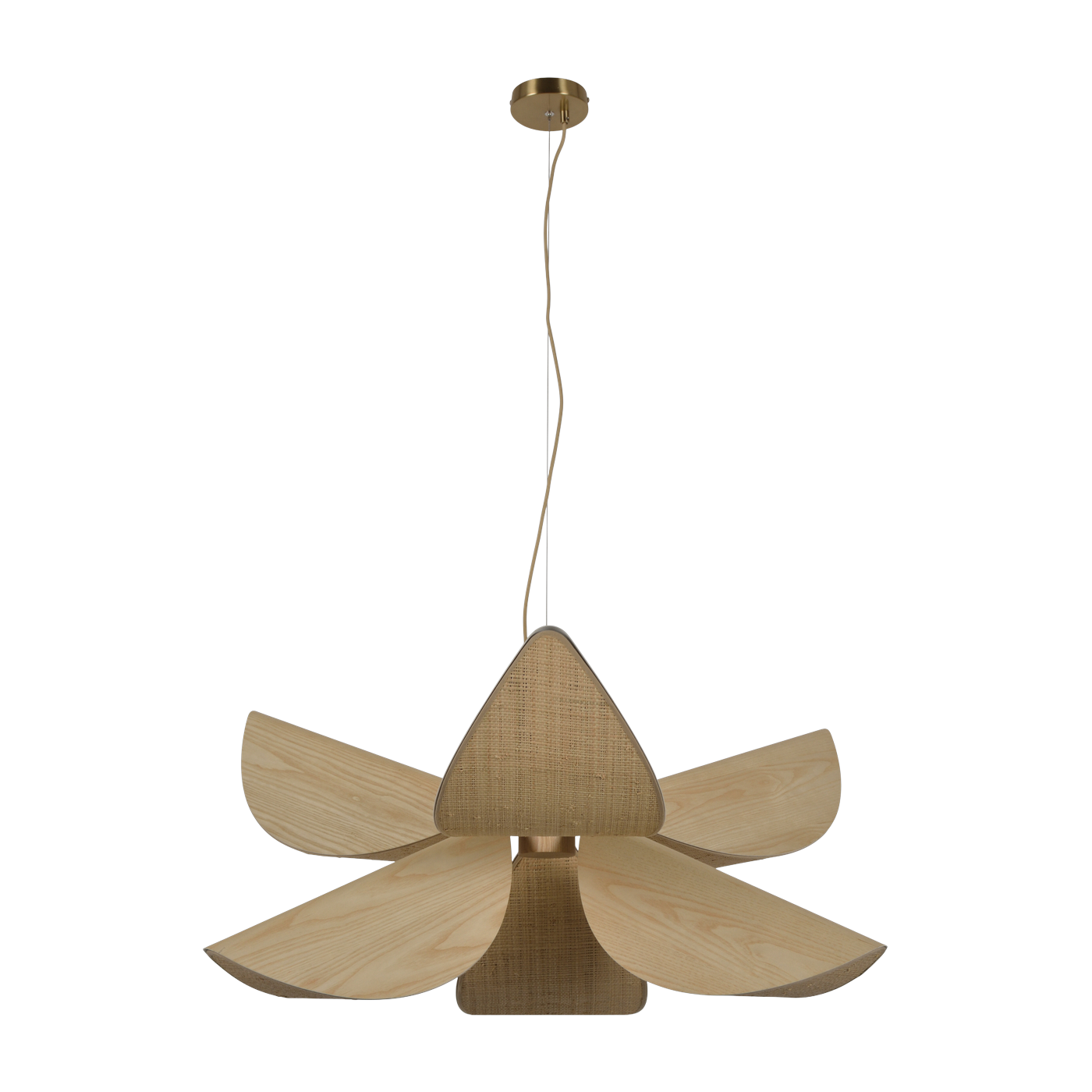 Lys 100cm natural wood pendant - Forestier