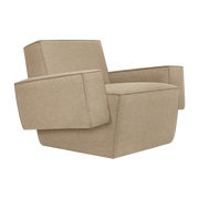 Poltrona lounge Hunk con braccioli in lana beige 85x102x72cm - Hem