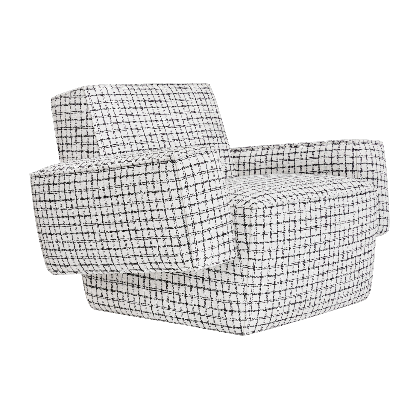 Sedia da salotto con braccioli in tessuto a quadri 85x102x72cm Hunk - Hem