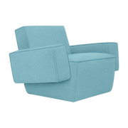 Poltrona lounge Hunk con braccioli in lana azzurra 85x102x72cm - Hem