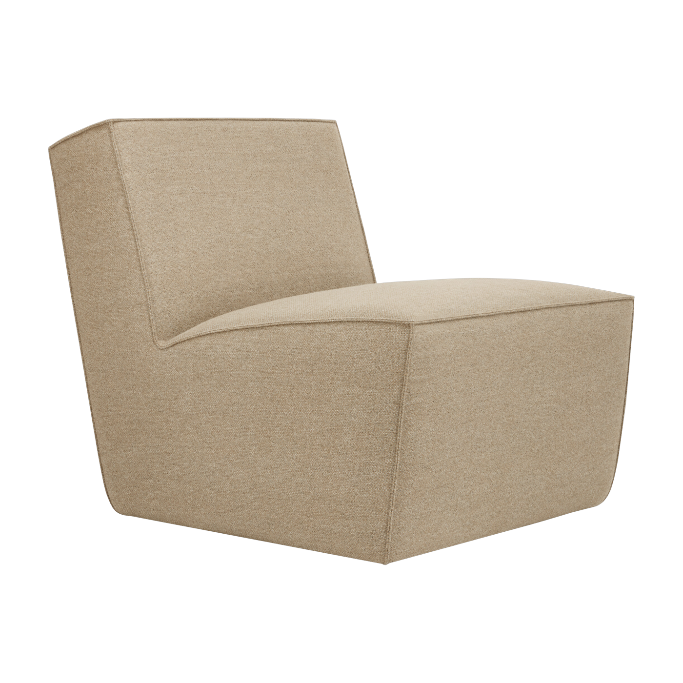 Sedia da salotto in lana beige 85x63x72cm Hunk - Hem