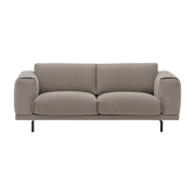 2-sitziges Sofa aus grau-beigem Stoff mit schwarzen Metallfüßen Rest - -. Muuto