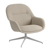 Fiber Poltrona con braccioli in tessuto grigio-beige e base girevole grigia - Muuto