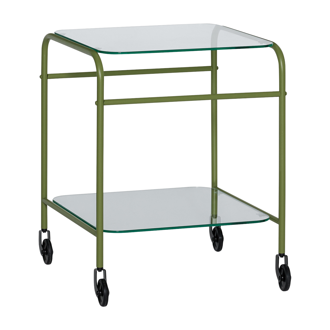 Chariot en verre transparent vert 43x42xh54cm Zephyr - Hübsch