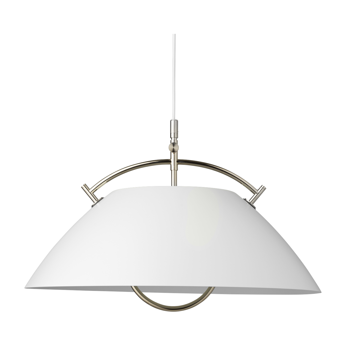 Hanging lamp in white and nickel painted aluminium 51cm HJW37 - Carl Hansen & Søn