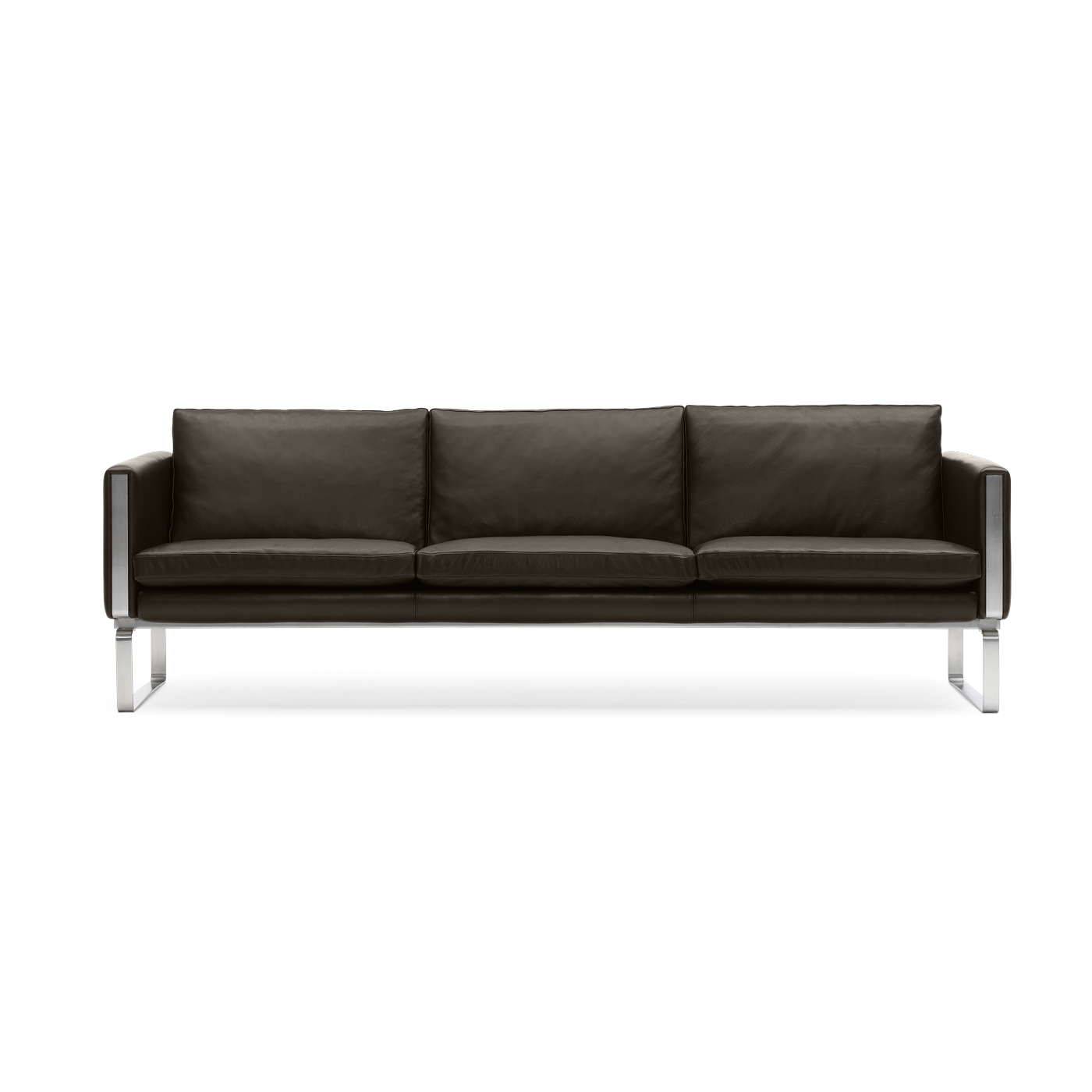 Canapé 3 places en cuir thor 306 et pieds en acier inoxydable 219cm CH103 - Carl Hansen & Søn