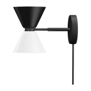 Black and white lacquered steel wall light 27x14x19cm Alphabeta - Hem