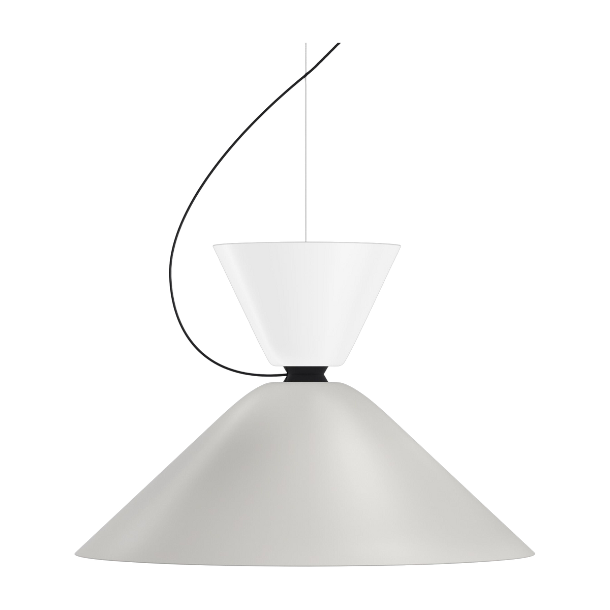 Grey and white lacquered steel pendant 22. 5x34cm Alphabeta - Hem