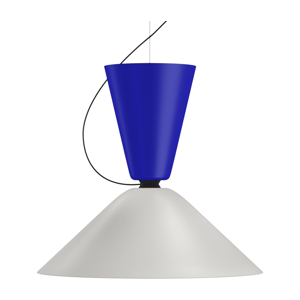 Ultramarine blue and grey lacquered steel pendant 30. 5x34cm Alphabeta - Hem