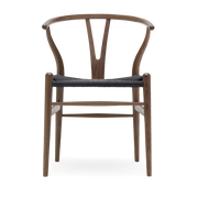 Stuhl aus geöltem Nussbaumholz und schwarz gewebter Sitzfläche 76cm CH24 -. Carl Hansen & Søn
