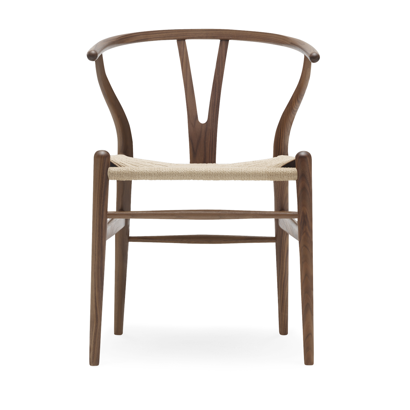 Sedia in noce oliato con sedile in tessuto naturale 76 cm CH24 - Carl Hansen & Søn