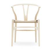 Chaise en frêne savonné et assise tissée naturelle 76cm CH24 - Carl Hansen & Søn