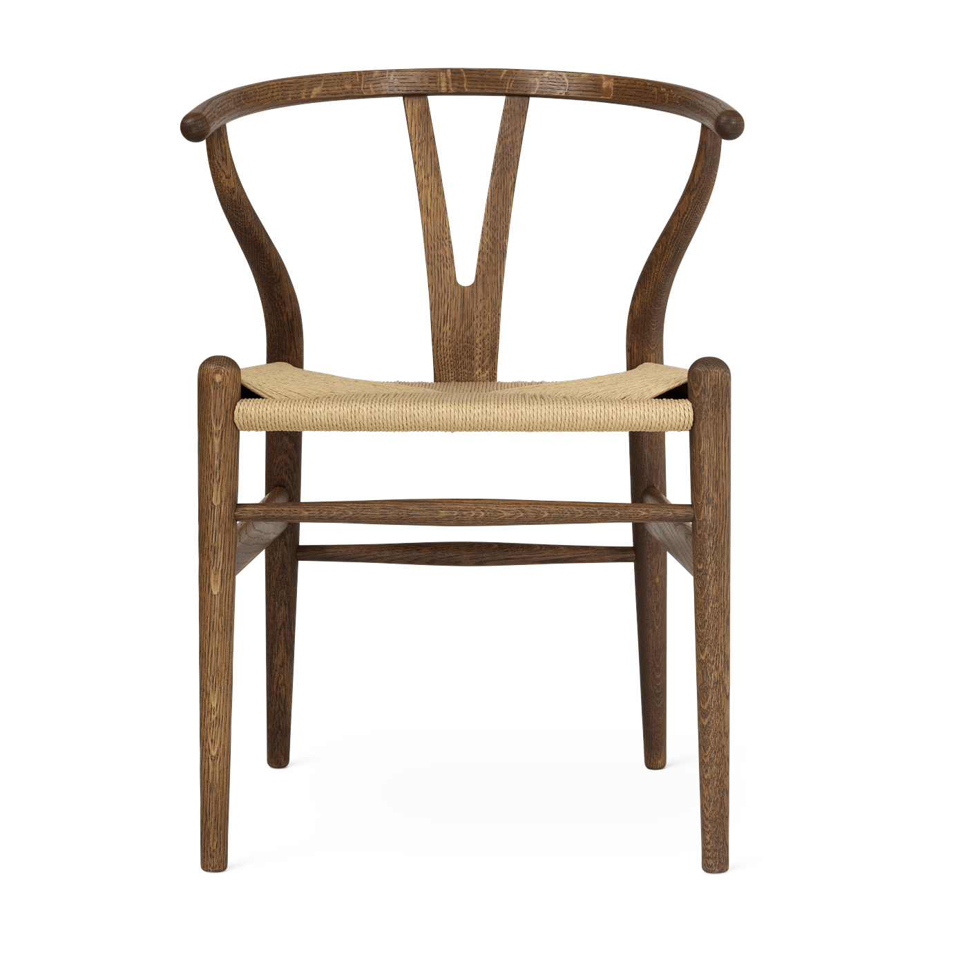 Sedia in rovere affumicato oliato con sedile intrecciato naturale 76 cm CH24 - Carl Hansen & Søn