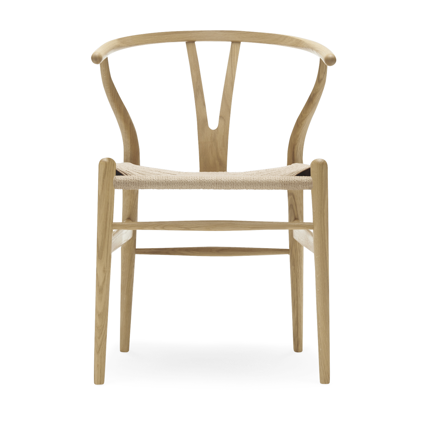 Sedia in rovere laccato con seduta intrecciata naturale 76 cm CH24 - Carl Hansen & Søn
