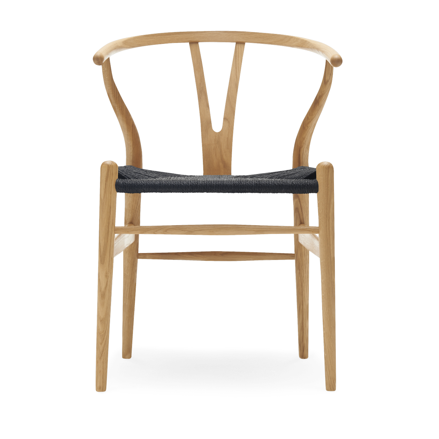 Sedia in rovere oliato con sedile intrecciato nero 76cm CH24 - Carl Hansen & Søn