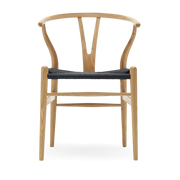 Stuhl aus geölter Eiche und schwarz gewebter Sitzfläche 76cm CH24 -. Carl Hansen & Søn