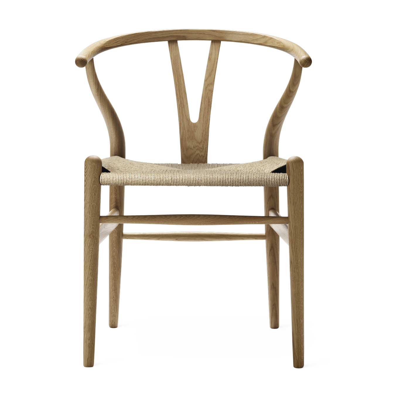 Sedia in rovere oliato con sedile in tessuto naturale 76cm CH24 - Carl Hansen & Søn