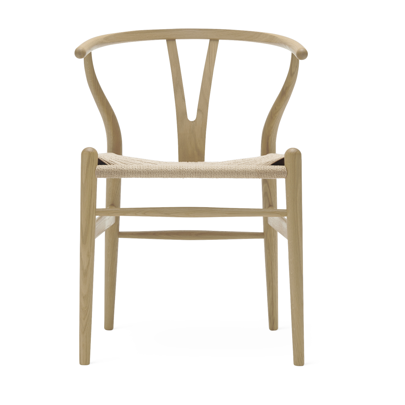Sedia in rovere saponato con sedile intrecciato naturale 76cm CH24 - Carl Hansen & Søn