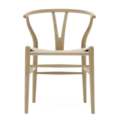 Stuhl aus geseifter Eiche und naturbelassener gewebter Sitzfläche 76cm CH24 -. Carl Hansen & Søn