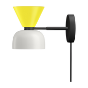 Wall lamp with yellow and grey lacquered steel cable 29x19x29. 5cm Alphabeta - Hem