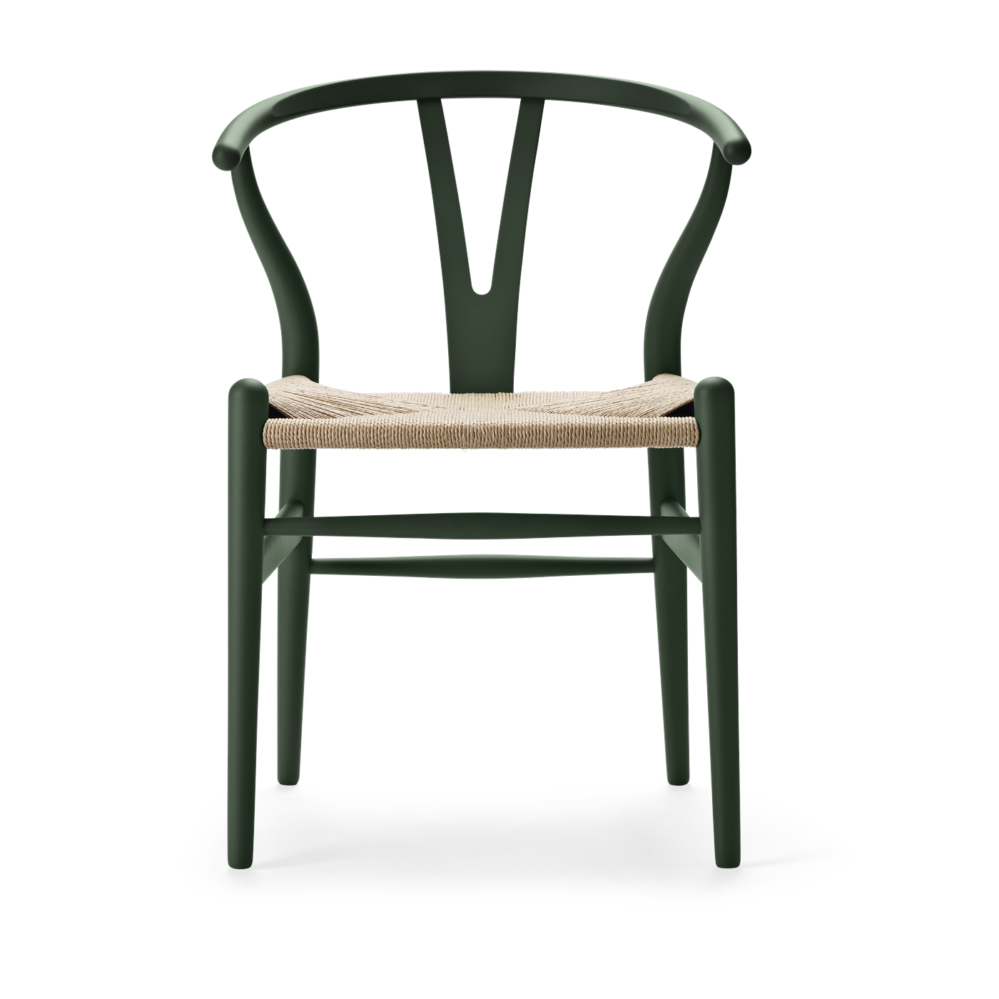 soft Sedia in faggio verde e sedile naturale intrecciato 76 cm CH24 - Carl Hansen & Søn